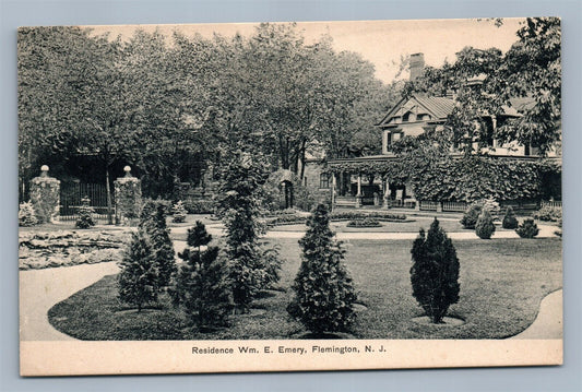 FLEMINGTON NJ RESIDENCE Wm. E. EMERY ANTIQUE POSTCARD