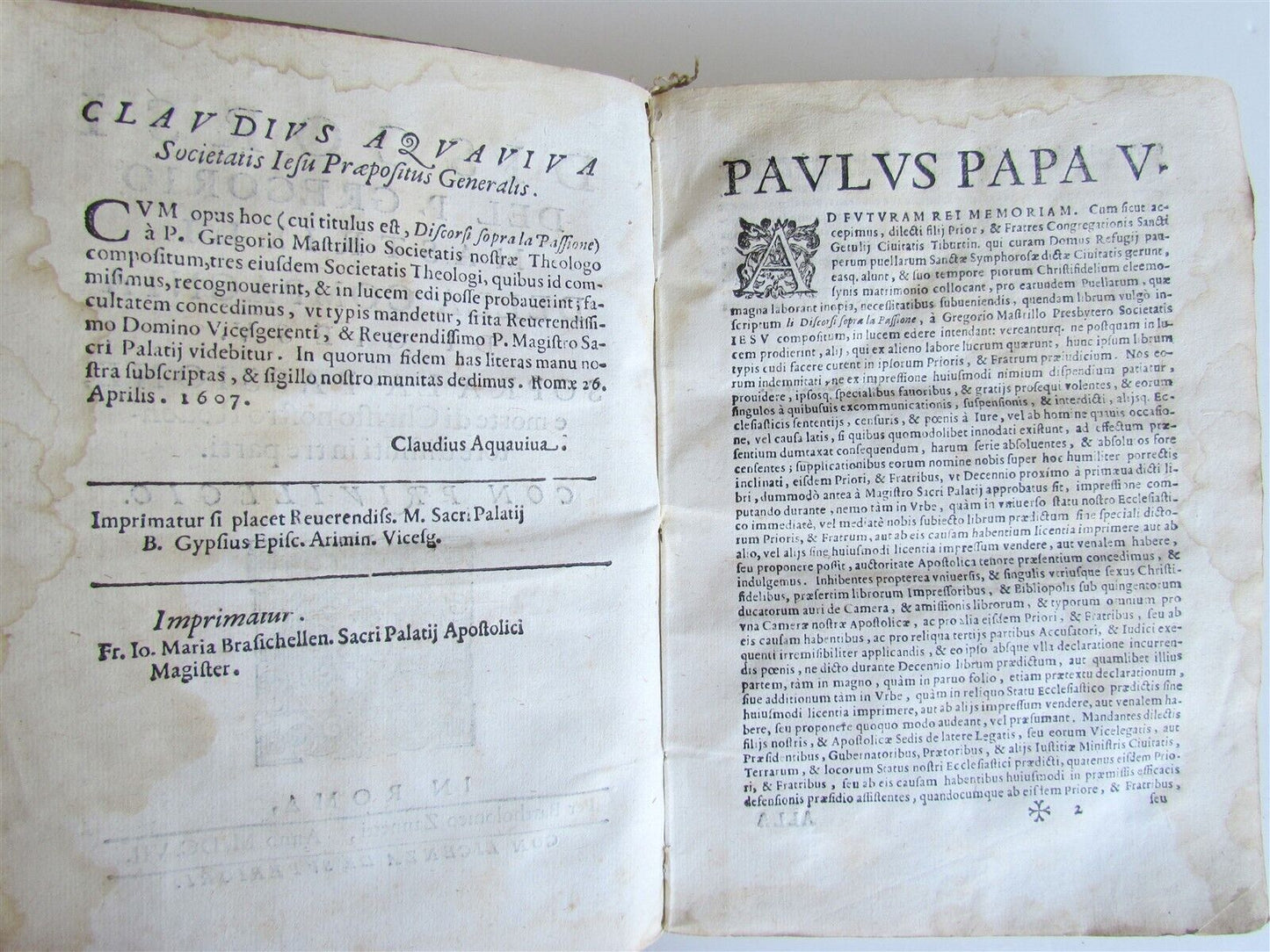 1607 DISCORSI DEL P.GREGORIO MASTRILLI DELLA COMPAGNIA DI GIESU antique VELLUM