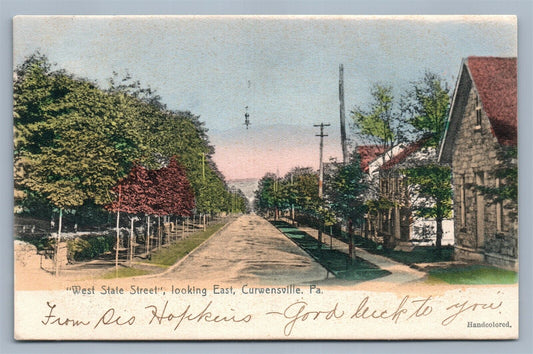 CURWENSVILLE PA WEST STATE STREET ANTIQUE POSTCARD