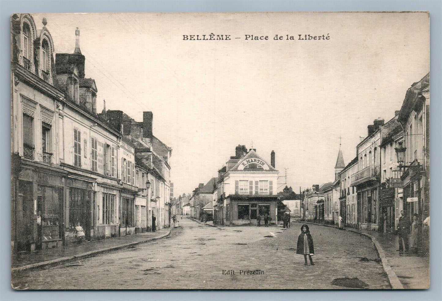 FRANCE BELLEME PLACE DE LA LIBERTE ANTIQUE POSTCARD