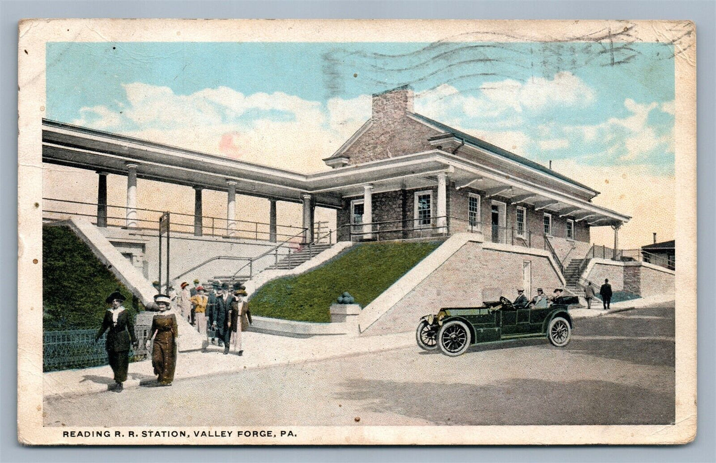 VALLEY FORGE PA READING RAILROAD STATION ANTIQUE POSTCARD RAILWAY DEPOT