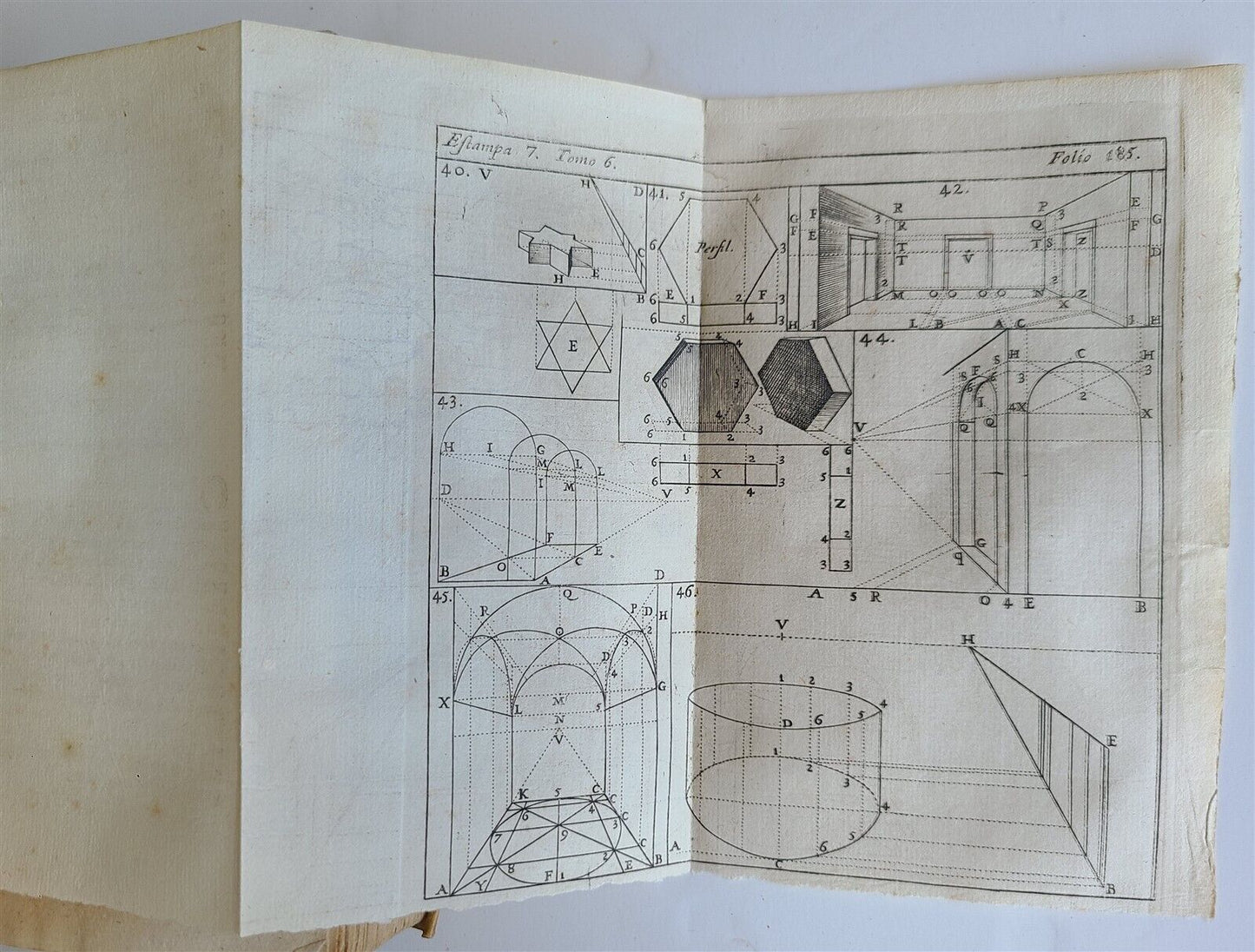 1727 MATHEMATICS in SPANISH Compendio mathematico antique METHEOROS OPTICA