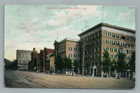 READING PA MANSION HOUSE ANTIQUE POSTCARD