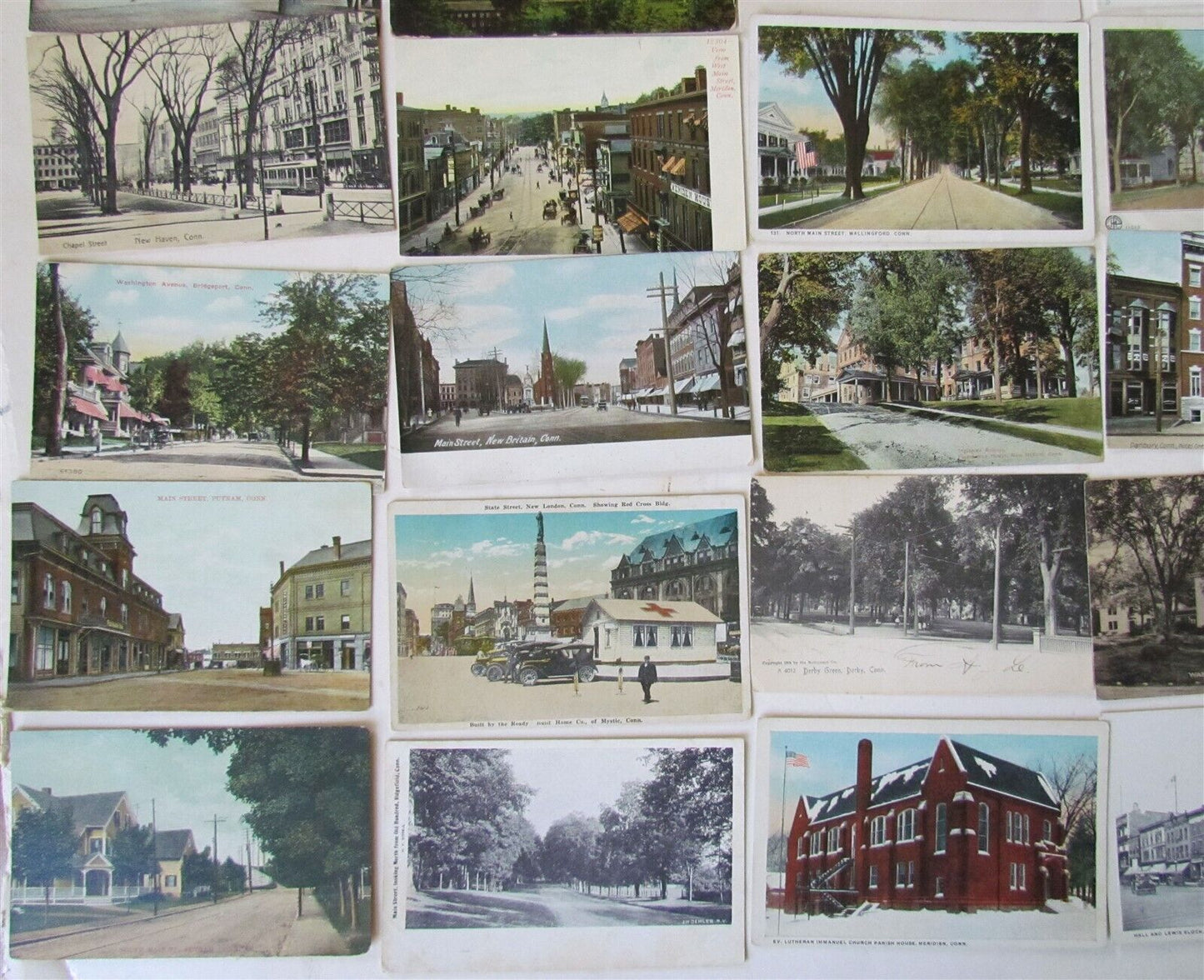 CONNECTICUT lot of 47 CT ANTIQUE POSTCARDS