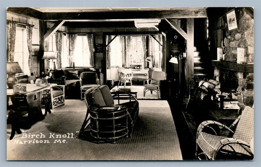 HARRISON ME BIRCH KNOLL HOTEL VINTAGE REAL PHOTO POSTCARD RPPC