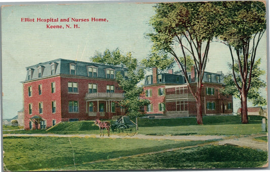 KEENE NH ELLIOT HOSPITAL & NURSES HOME ANTIQUE POSTCARD