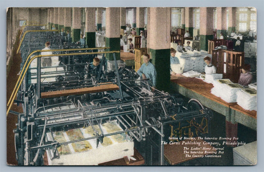 PHILADELPHIA PA CURTIS PUBLISHING CO SECTION OF BINDERY ANTIQUE POSTCARD