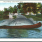 EXAGGERATED FISHING ANTIQUE POSTCARD FISH IS EXCELLENT HERE