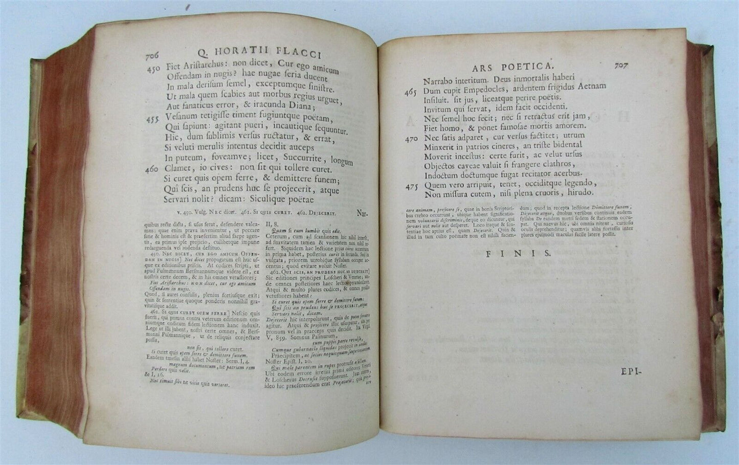 1728 HORACE POETRY antique Horatius Flaccus Ex Recensione by RICHARD BENTLEY