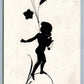 GERMAN SILHOUETTE ANTIQUE POSTCARD