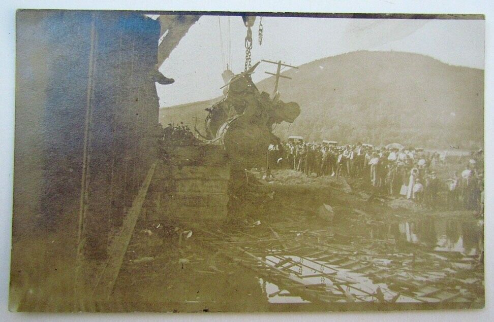 RPPC VINTAGE PHOTO POSTCARD TRAIN WECK railroad RAILWAY
