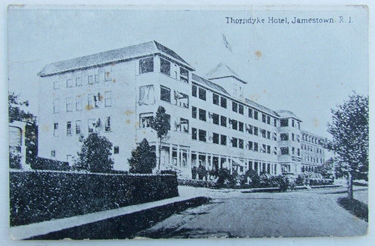 VINTAGE UNDIVIDED POSTCARD THORNDYKE HOTEL JAMESTOWN R.I.