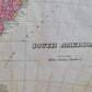 1822 MAP of SOUTH AMERICA GEOGRAPHICAL STATISTICAL HISTORICAL antique 17.5x 22"