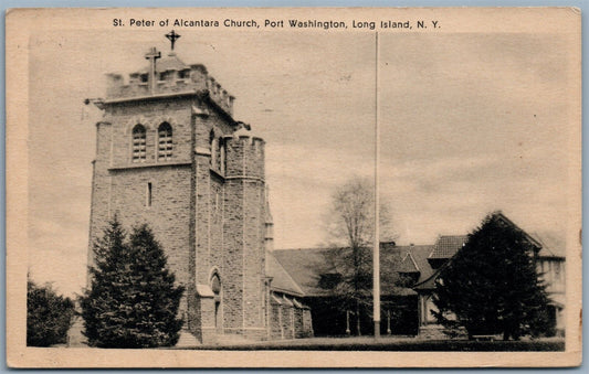 PORT WASHINGTON LONG ISLAND NY ST.PETER OF ALCANTARA CHURCH VINTAGE POSTCARD