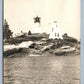BOOTHBAY HARBOR ME BURNT ISLAND LIGHTHOUSE 1938 VINTAGE REAL PHOTO POSTCARD RPPC