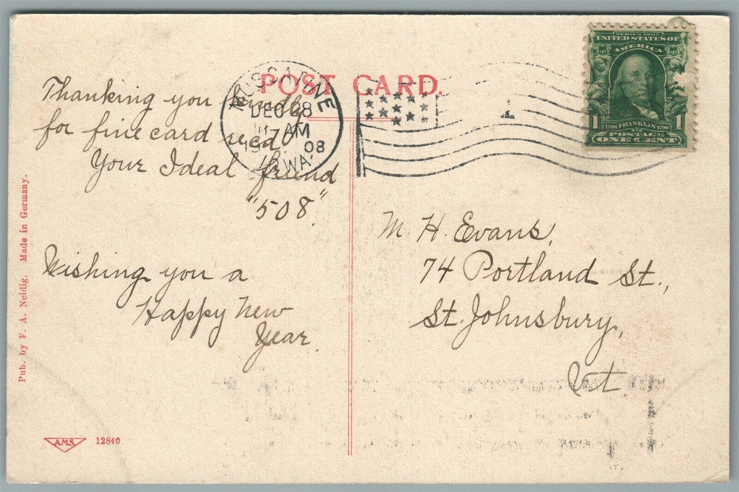 MUSCATINE IA HERSHEY MEMORIAL HOSPITAL ANTIQUE POSTCARD