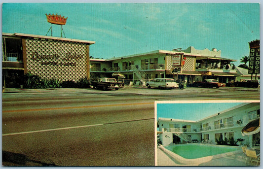 WEST PALM BEACH FL QUEEN'S LODGE MOTOR HOTEL VINTAGE POSTCARD