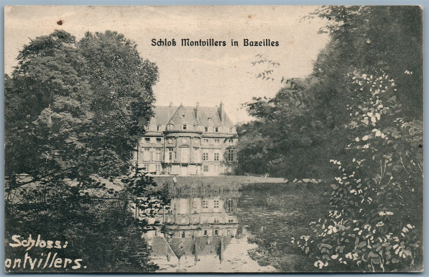 GERMAN WWI 1916 MILITARY FELDPOST ANTIQUE POSTCARD SCHLOSS MONTOILLERS BAZEILLES