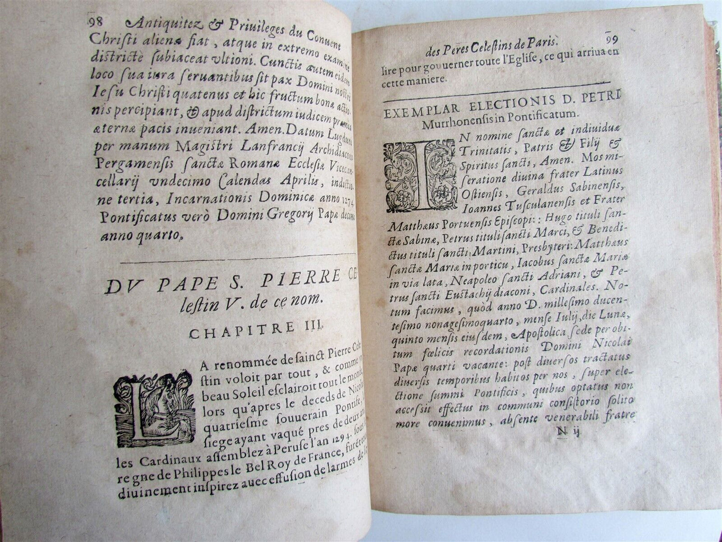 1634 antique Histoire du monastere et convent des Peres in FRENCH