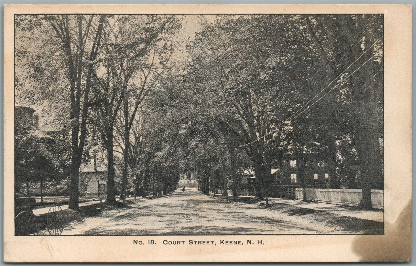 KEENE NH COURTH STREET ANTIQUE POSTCARD