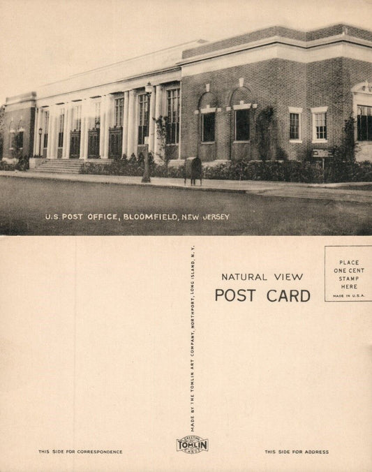 BLOOMFIELD N.J. POST OFFICE ANTIQUE POSTCARD