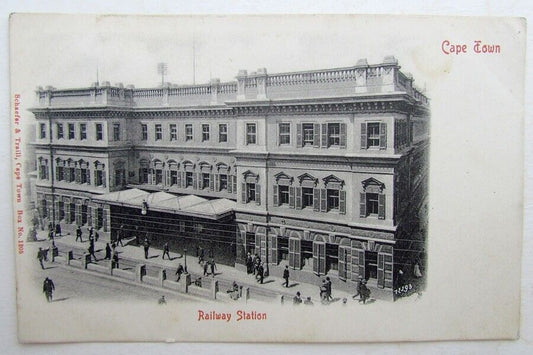 VINTAGE UNDIVIDED POSTCARD RAILWAY STATION CAPE TOWN SOUTH AFRICA