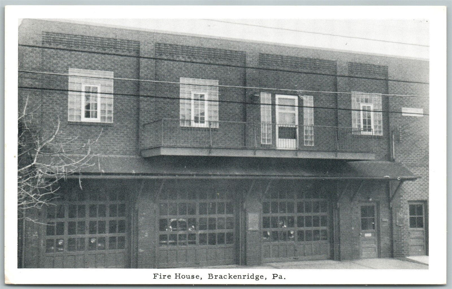 BRACKENRIDGE PA FIRE HOUSE VINTAGE POSTCARD
