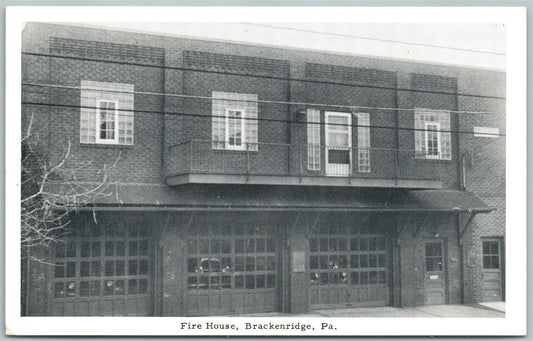 BRACKENRIDGE PA FIRE HOUSE VINTAGE POSTCARD