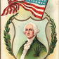 GEORGE WASHINGTON FIRST PRESIDENT EMBOSSED ANTIQUE PATRIOTIC POSTCARD