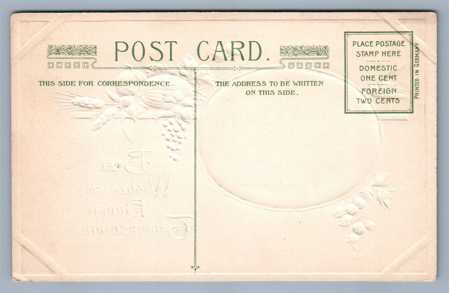 THANKSGIVING 1913 ANTIQUE EMBOSSED POSTCARD by JOHN WINSCH