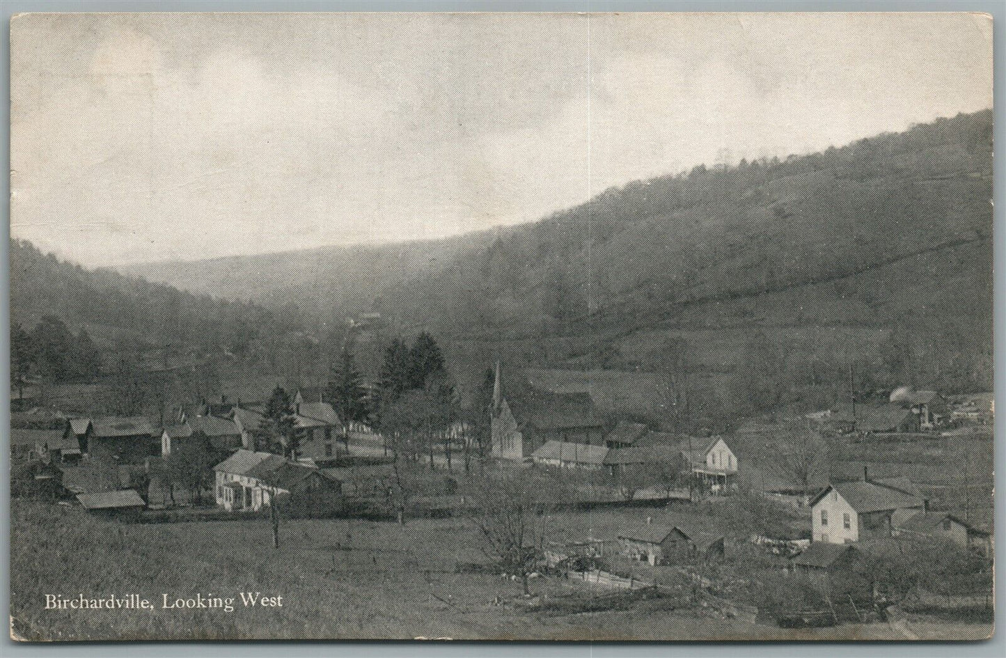 BIRCHARDVILLE PA LOOKING WEST ANTIQUE POSTCARD