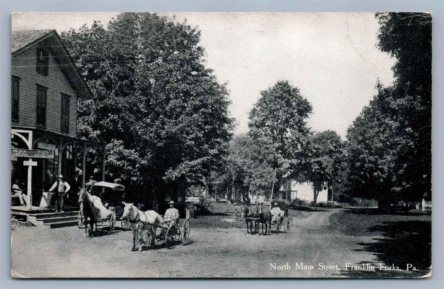 FRANKLIN FORKS PA NORTH MAIN STREET ANTIQUE POSTCARD