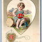 VALENTINE 1912 SAMUEL SCHMUCKER ANTIQUE POSTCARD by JOHN WINSCH w/ CUPID