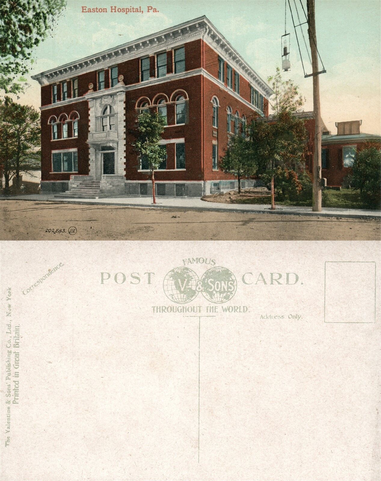 EASTON PA HOSPITAL ANTIQUE POSTCARD