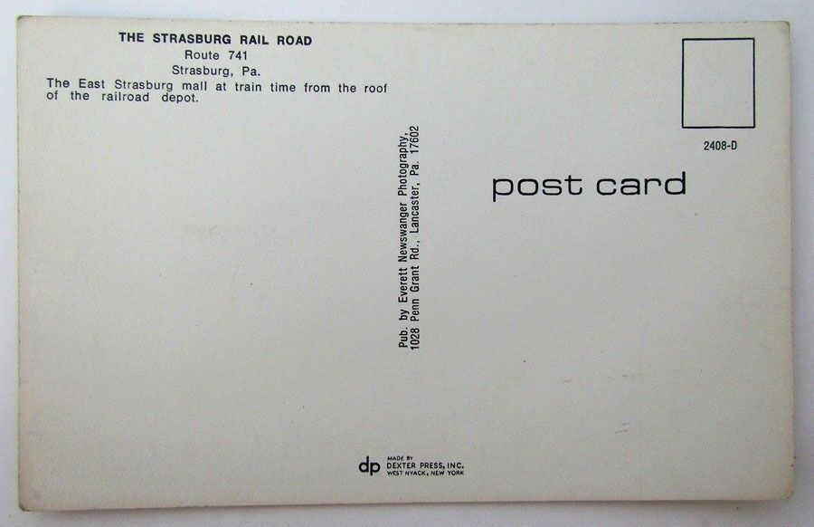 VINTAGE POSTCARD STRASBUG RAILROAD PA railroad railway train station