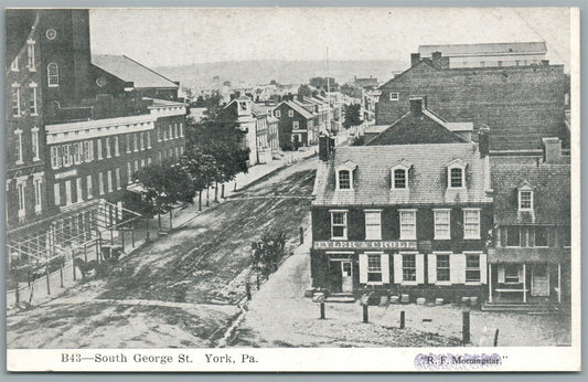 YORK PA SOUTH GEORGE STREET ANTIQUE POSTCARD