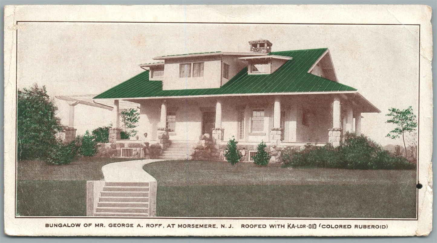 MORSEMERE NJ BUNGALOW OF GEORGE ROFF ROOFING CO. ADVERTISING ANTIQUE POSTCARD