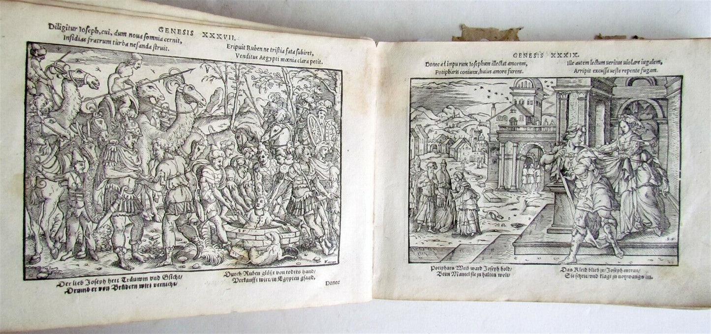 1564 BIBLE FIGURES antique RARE ILLUSTRATED 124 WOODCUTS JOST AMMAN 1st EDITION