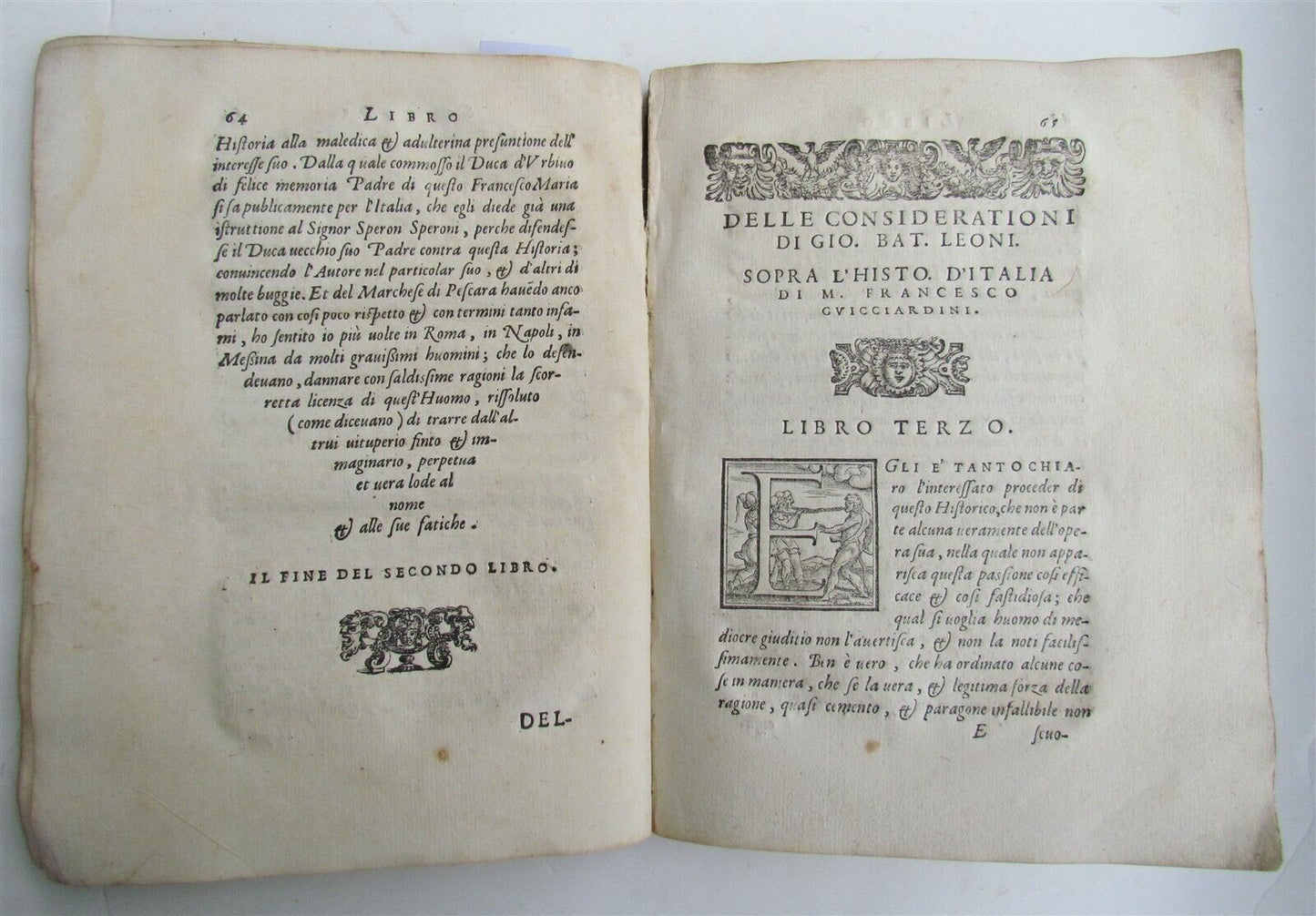 1583 ITALIAN HISTORY by LEONI Giovanni Battista antique 16th CENTURY