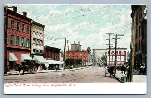 BINGHAMPTON NY COURT STREET ANTIQUE POSTCARD