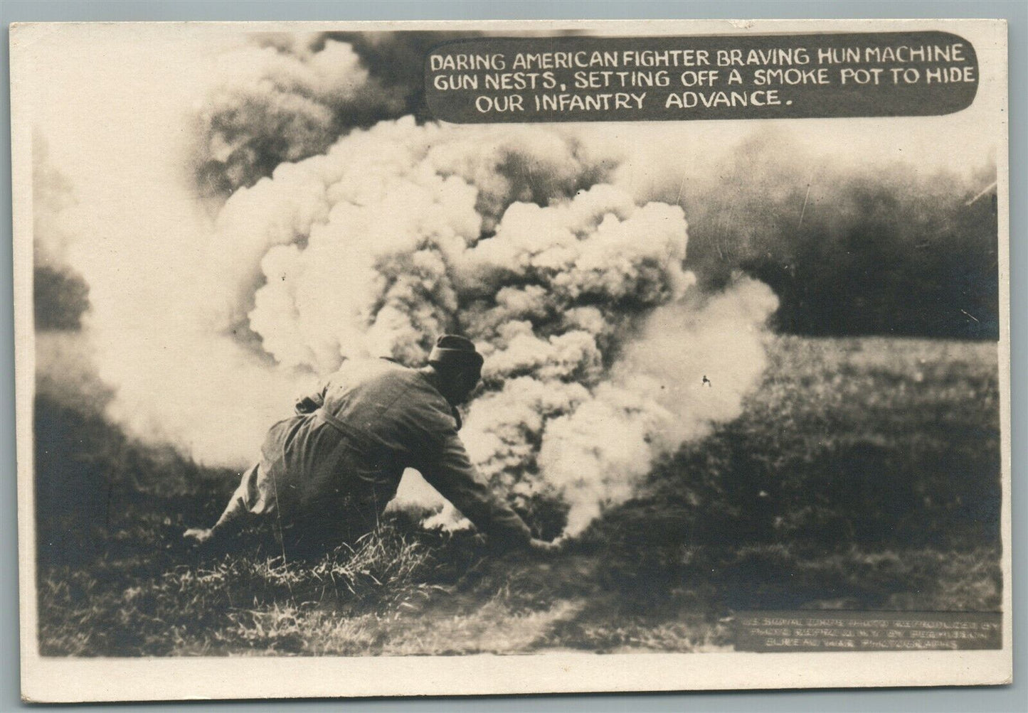 AMERICAN FIGHTER BRAVING HUN MACHINE ANTIQUE REAL PHOTO POSTCARD RPPC
