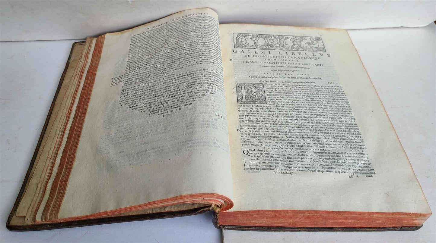 1586 RENAISSANCE EDITION OF GALEN antique FOLIO 16th century FAMOUS MEDICAL WORK