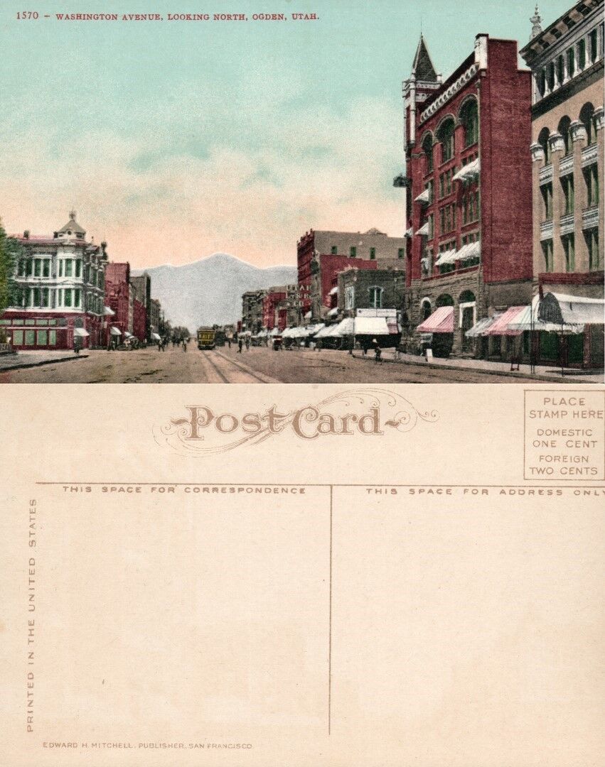 OGDEN UTAH WASHINGTON AVENUE ANTIQUE POSTCARD