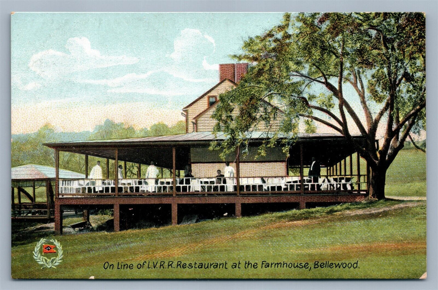 BELLEWOOD PA ON LINE OF LVRR RAILROAD RESTAURANT ANTIQUE POSTCARD