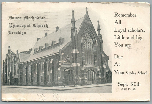 BROOKLYN NY YANES METHODIST EPISCOPAL CHURCH ANTIQUE POSTCARD