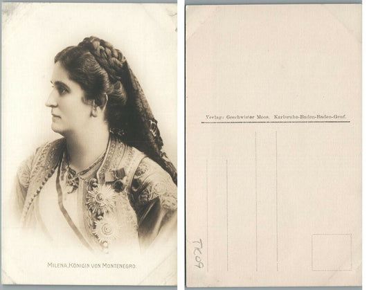 ANTIQUE GERMAN POSTCARD MILENA QUEEN OF MONTENEGRO