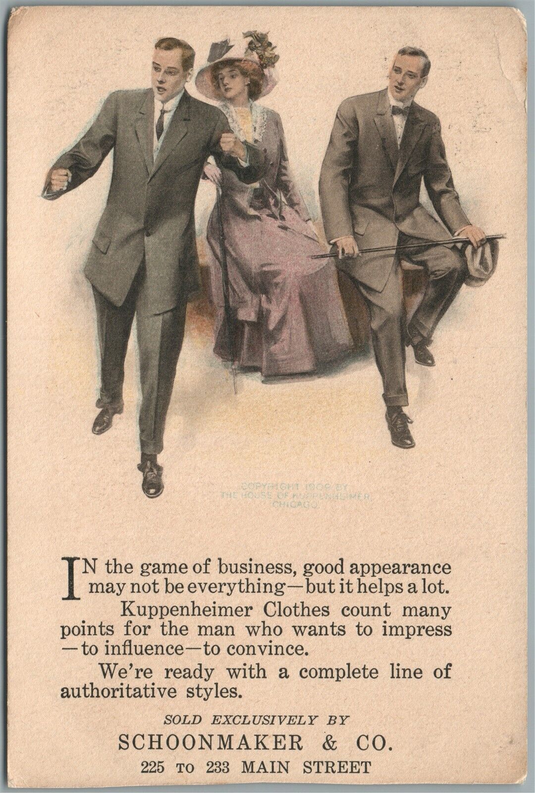 PATERSON NJ SCHOONMAKER & CO. FASHION ADVERTISING ANTIQUE POSTCARD