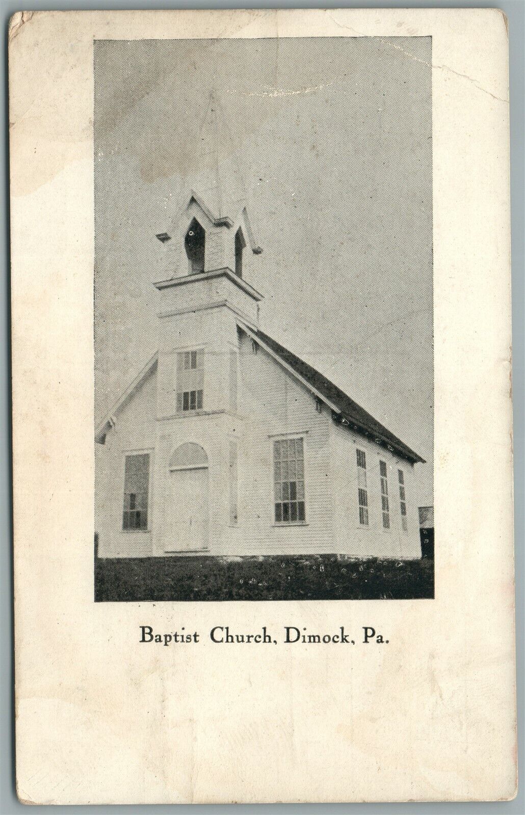 DIMOCK PA BAPTIST CHURCH ANTIQUE POSTCARD