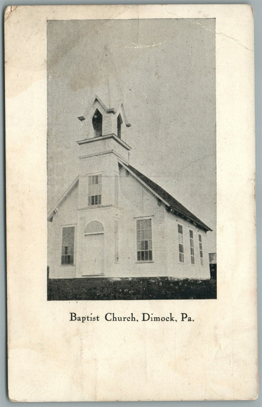 DIMOCK PA BAPTIST CHURCH ANTIQUE POSTCARD