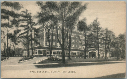 SUMMIT NJ HOTEL SUBURBAN ANTIQUE POSTCARD
